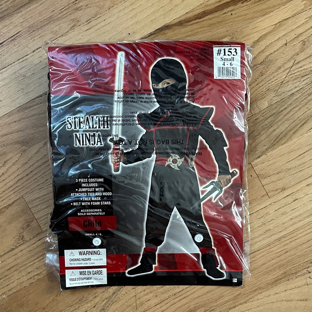 Stealth Ninja Costume with Sword
